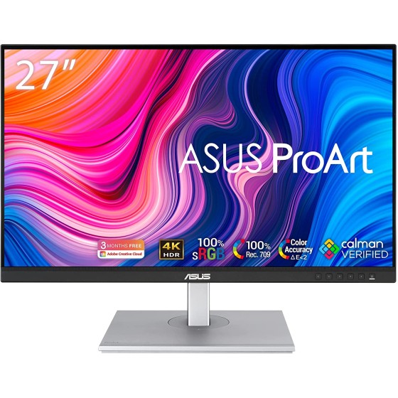 ASUS ProArt Display PA279CV Professional Monitor - 27-inch, IPS, 4K UHD (3840 x 2160), 100% sRGB, 100% Rec. 709, Color Accuracy ΔE < 2, Calman Verified, USB-C, ProArt Preset, ProArt Palette, Ergonomic Stand