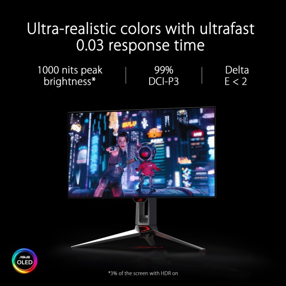 ASUS ROG Swift OLED PG27AQDM Gaming Monitor ASUS ROG Swift OLED PG27AQDM Gaming Monitor