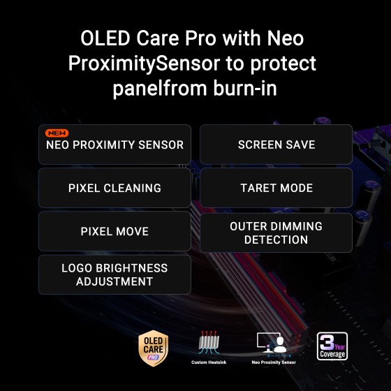 ASUS ROG Swift QHD OLED PG27AQWP-W 27inch Gaming Monitor ASUS ROG Swift QHD OLED PG27AQWP-W gaming monitor ― 27-inch (26.5-inch viewable) TrueBlack Glossy Tandem OLED,Dual-Mode (QHD 540Hz, HD 720Hz),0.02ms (GTG),G-SYNC compatible,OLED Care Pro,Neo Proximity Sensor,VESA DisplayHDR 500 True Black