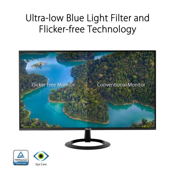 ASUS VZ24EHE Eye Care Monitor – 23.8 inch Full HD (1920 x 1080), IPS, 75Hz, Adaptive-Sync/FreeSync™, HDMI, Low blue light, Flicker free, Ultra-slim