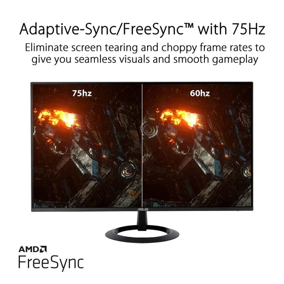 ASUS VZ27EHE Eye Care Monitor – 27 inch Full HD (1920 x 1080), IPS, 75Hz, Adaptive-Sync/FreeSync™, HDMI, Low blue light, Flicker free, Ultra-slim ASUS VZ27EHE Eye Care Monitor – 27 inch Full HD (1920 x 1080), IPS, 75Hz, Adaptive-Sync/FreeSync™, HDMI, Low blue light, Flicker free, Ultra-slim