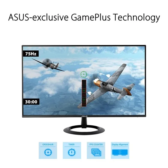 ASUS VZ27EHE Eye Care Monitor – 27 inch Full HD (1920 x 1080), IPS, 75Hz, Adaptive-Sync/FreeSync™, HDMI, Low blue light, Flicker free, Ultra-slim ASUS VZ27EHE Eye Care Monitor – 27 inch Full HD (1920 x 1080), IPS, 75Hz, Adaptive-Sync/FreeSync™, HDMI, Low blue light, Flicker free, Ultra-slim