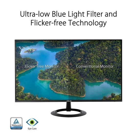 ASUS VZ27EHE Eye Care Monitor – 27 inch Full HD (1920 x 1080), IPS, 75Hz, Adaptive-Sync/FreeSync™, HDMI, Low blue light, Flicker free, Ultra-slim ASUS VZ27EHE Eye Care Monitor – 27 inch Full HD (1920 x 1080), IPS, 75Hz, Adaptive-Sync/FreeSync™, HDMI, Low blue light, Flicker free, Ultra-slim