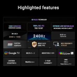 ASUS ROG Strix OLED XG34WCDMTG 34inch Curved Gaming Monitor ASUS ROG Strix OLED XG34WCDMTG 34inch Curved Gaming Monitor