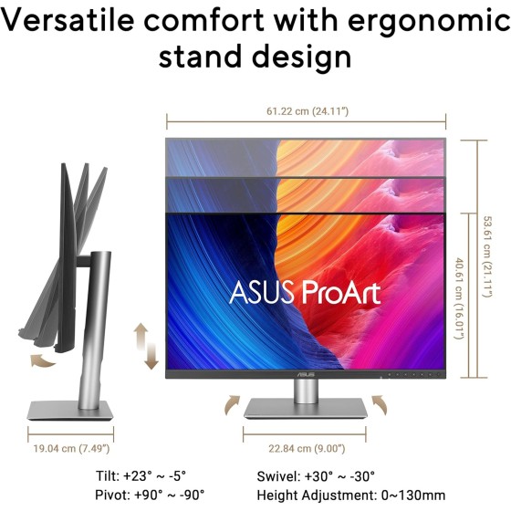ASUS ProArt Display PA278QV Gen2 (PA278QGV) Professional Monitor