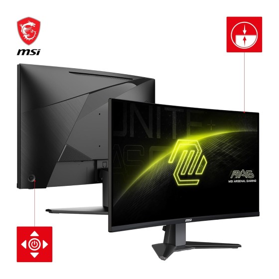 MSI MAG 27CQ6F 27Inch 2K WQHD Curved Gaming Monitor with 1500R 2560 x 1440 Rapid VA Panel, 180 Hz / 0.5ms (GtG, Min.), Adaptive-Sync - DP 1.4a, HDMI 2.0b CEC