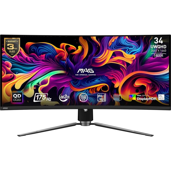 MSI MPG 341CQP QD OLED 34inch 2K UWQHD Curved Gaming Monitor MSI MPG 341CQP QD OLED 34inch 2K UWQHD Curved Gaming Monitor