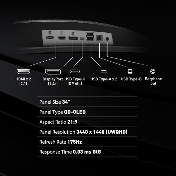 MSI MPG 341CQP QD OLED 34inch 2K UWQHD Curved Gaming Monitor MSI MPG 341CQP QD OLED 34inch 2K UWQHD Curved Gaming Monitor