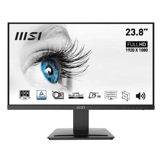MSI Pro MP243 Professional Monitor with 24 Inch FullHD (1920 x 1080) 60Hz Refresh Rate, IPS Panel with Eye-Friendly Technology, VESA-Mount