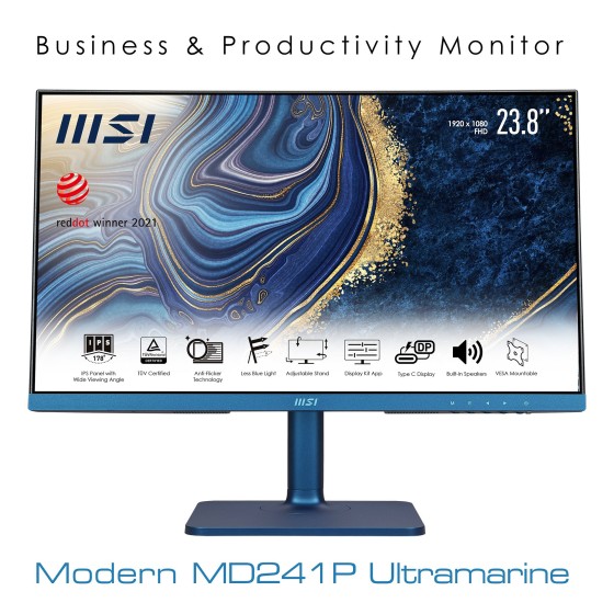MSI Modern MD241P Ultramarine 24-inch IPS Type C Monitor