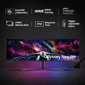 Samsung Odyssey Neo G9 Curve LS57CG950NWXXL 57 inch Dual UHD 4K Gaming Monitor Samsung Odyssey Neo G9 Curve LS57CG950NWXXL 57 inch Dual UHD 4K Gaming Monitor