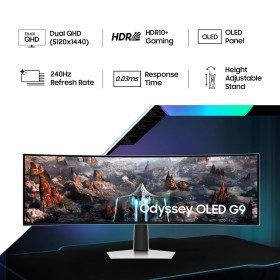 Samsung Odyssey OLED G9 Curve LS49CG930SWXXL Dual QHD 49inch Dual QHD 2K Gaming Monitor Samsung Odyssey OLED G9 Curve LS49CG930SWXXL Dual QHD 49inch Dual QHD 2K Gaming Monitor