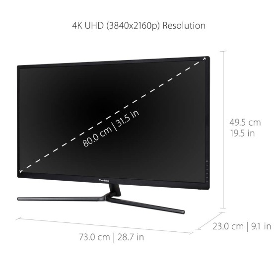 ViewSonic VX3211-4K-MHD 32 Inch 4K Ultra HD HDR10 Monitor with AMD FreeSync, Picture-In-Picture, Mega Dynamic Contrast, Flexible Connectivity and Dual Integrated Speakers
