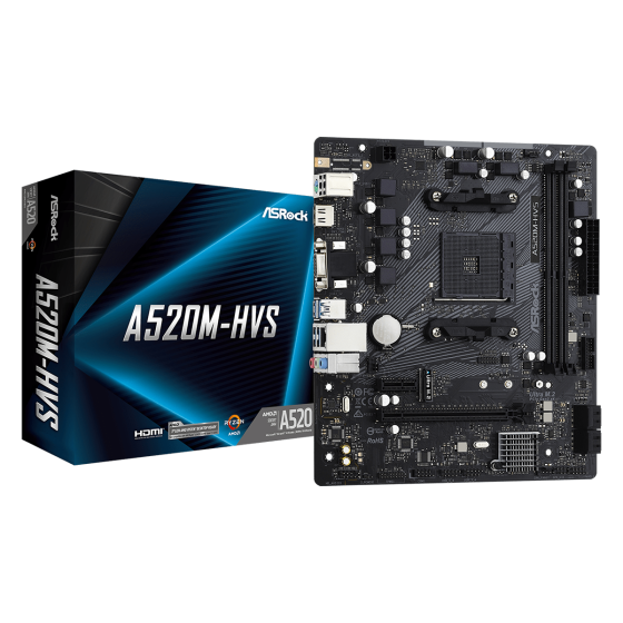 ASRock A520M-HVS DDR4 Motherboard ASRock A520M-HVS DDR4 Motherboard