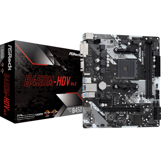 ASRock B450M-HDV R4.0 DDR4 Motherboard