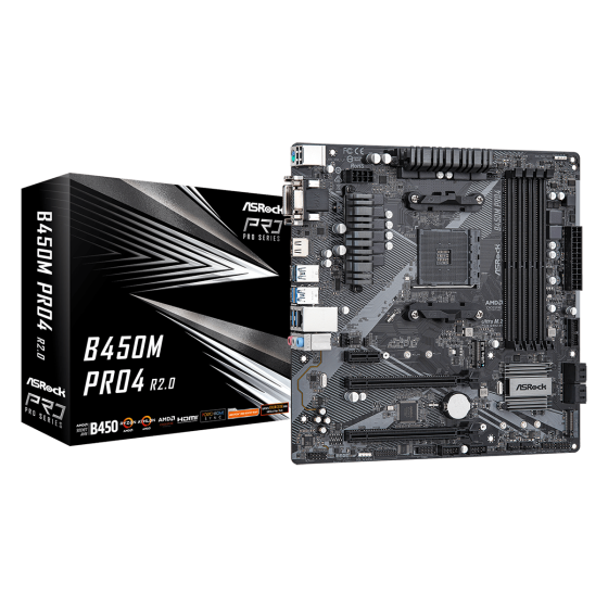 ASRock B450M Pro4 R2 DDR4 Motherboard