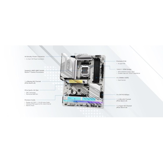 ASRock X870 Pro RS WIFI AM5 AMD Base Motherboard ASRock X870 Pro RS WIFI AM5 AMD Base Motherboard