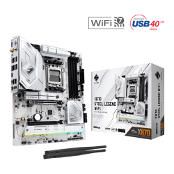 ASRock X870 Steel Legend WIFI AM5 AMD Base Motherboard ASRock X870 Steel Legend WIFI AM5 AMD Base Motherboard