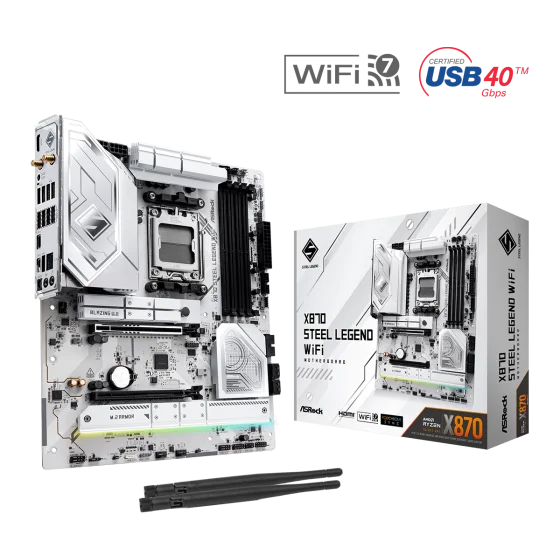 ASRock X870 Steel Legend WIFI AM5 AMD Base Motherboard