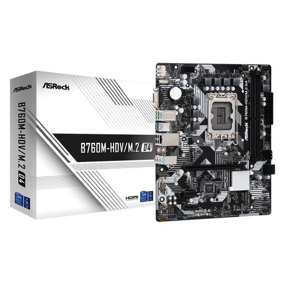 ASRock B760M-HDV/M.2 D4 LGA1700 Motherboard