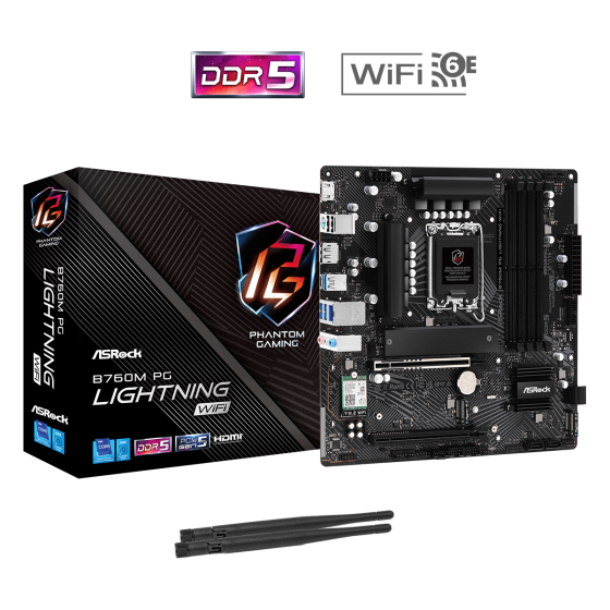 ASRock B760M PG Lightnig WIFI LGA 1700 Intel Base Motherboard ASRock B760M PG Lightnig WIFI LGA 1700 Intel Base Motherboard