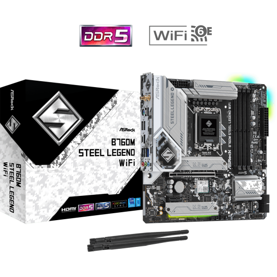 ASRock B760M Steel Lagend WIFI LGA 1700 Intel Base Motherboard ASRock B760M Steel Lagend WIFI LGA 1700 Intel Base Motherboard