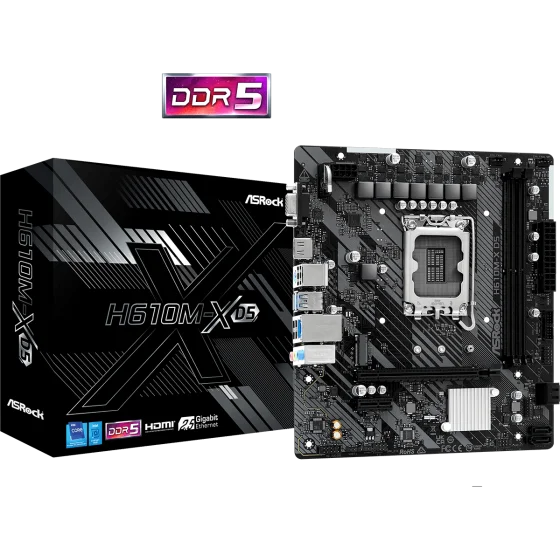 ASRock H610M-X D5 LGA 1700 Intel Base Motherboard