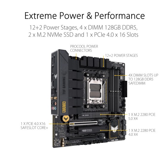 ASUS TUF GAMING B650M-PLUS WIFI AMD AM5 Micro-ATX ASUS TUF GAMING B650M-PLUS WIFI AMD AM5 Micro-ATX