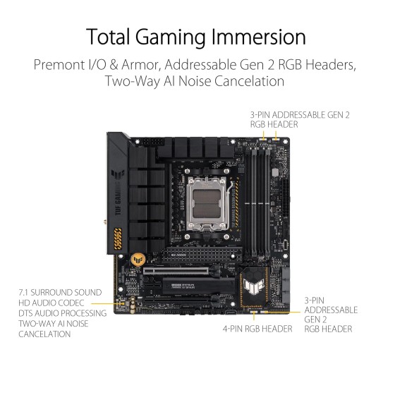 ASUS TUF GAMING B650M-PLUS WIFI AMD AM5 Micro-ATX ASUS TUF GAMING B650M-PLUS WIFI AMD AM5 Micro-ATX
