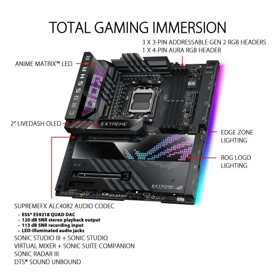 ASUS ROG CROSSHAIR X670E EXTREME EATX Motherboard ASUS ROG CROSSHAIR X670E EXTREME EATX Motherboard