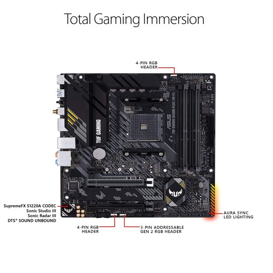 ASUS TUF GAMING B550M-PLUS AMD AM4 micro ATX Motherboard