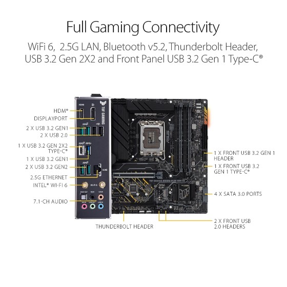 Asus TUF Gaming B660M-PLUS WIFI D4 LGA 1700 MATX Motherboard
