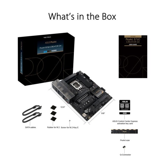 ASUS ProArt B760-Creator D4 Intel® LGA 1700 ATX motherboard, 12+1 power stages, DDR4, PCIe® 5.0, three M.2 slots, 2.5 Gb & 1 Gb Ethernet, USB Type-C® front-panel connector, Thunderbolt™ (USB4®) header