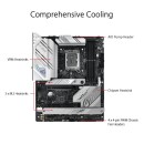 ASUS ROG STRIX B760-A GAMING WIFI D4 Intel B760 LGA 1700 white ATX motherboard with 12 + 1 power stages, DDR4 RAM, PCIe 5.0 x16 SafeSlot, three PCIe 4.0 M.2 slots, WiFi 6E, USB 3.2 Gen 2 Type-C, Two-Way AI Noise Cancelation and Aura Sync RGB lighting