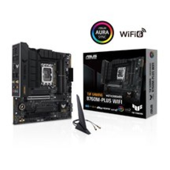 Asus TUF GAMING B760M-PLUS WIFI LGA 1700 ATX Motherboard with 12+1 Power Stages,DDR5, PCIe 5.0 SafeSlot, 3 PCIe 4.0 M.2, WiFi 6E, USB 3.2x2 Type-C