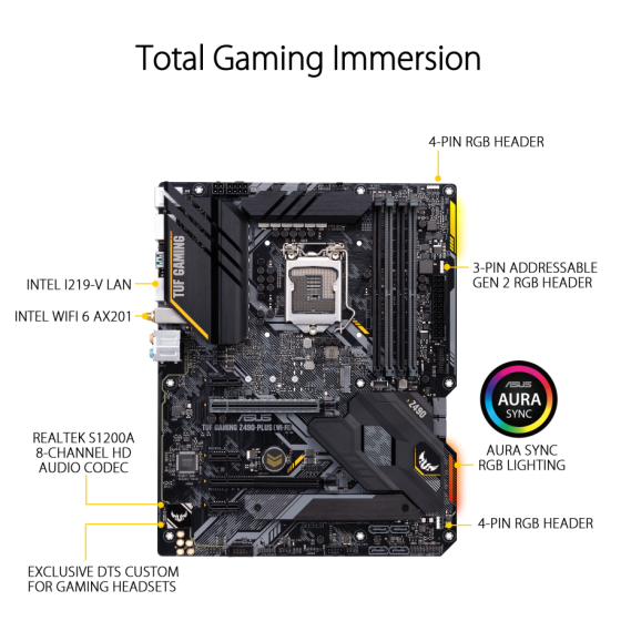 ASUS TUF GAMING Z490-PLUS (WI-FI) ATX gaming motherboard
