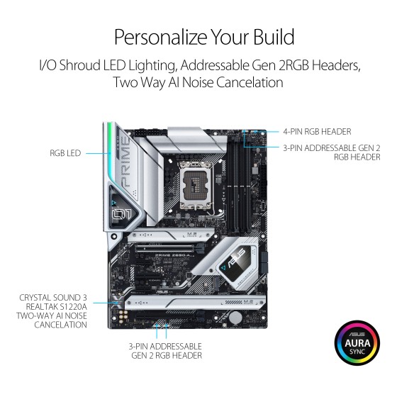 ASUS PRIME Z690-A Intel LGA 1700 Thunderbolt 4 Motherboard
