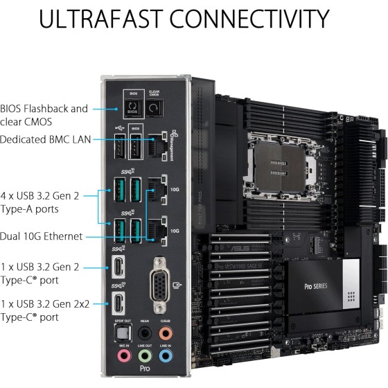 ASUS PRO WS W790E-SAGE SE ATX Workstation Motherboard ASUS PRO WS W790E-SAGE SE ATX Workstation Motherboard