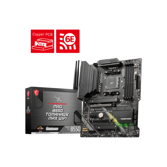 Msi B550 Tomahawk Max WIFI DDR5 Motherboard Supports AMD Processors and Soket AM5, Dual Chanel 4 Dimm Slots DDR4 upto 128GB with Bluetooth® 5.2