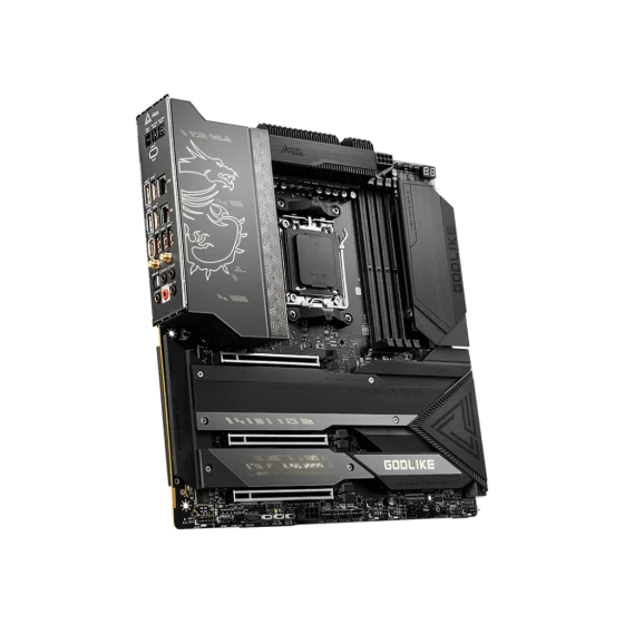 MSI MEG X670E GODLIKE Motherboard MATX - Supports AMD Ryzen™ 7000 Series Desktop Processors,Socket AM5,Memory Boost Upto 128GB(DDR5-6666MHz/OC), 1 x PCIe 5.0 x16, 4 x M.2 Gen5/ x4 and Wi-Fi 6E MSI MEG X670E GODLIKE Motherboard MATX - Supports AMD Ryzen™ 7000 Series Desktop Processors,Socket AM5,Memory Boost Upto 128GB(DDR5-6666MHz/OC), 1 x PCIe 5.0 x16, 4 x M.2 Gen5/ x4 and Wi-Fi 6E