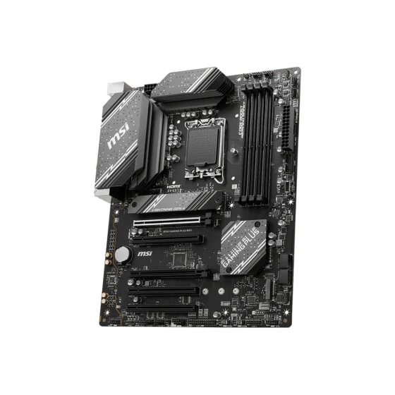 Msi B760 Gaming Plus WIFI Motherboard Supports 12th/13th Gen Intel® Core™ Processors,Pentium® Gold and Celeron® Processors LGA 1700,4x DDR5, Maximum Memory Capacity 192GB 6800+(OC),5x PCI-E x16 slot,2x M.2 PCIe 4.0 x4,2.5G LAN with Wi-Fi 6E Msi B760 Gaming Plus WIFI Motherboard Supports 12th/13th Gen Intel® Core™ Processors,Pentium® Gold and Celeron® Processors LGA 1700,4x DDR5, Maximum Memory Capacity 192GB 6800+(OC),5x PCI-E x16 slot,2x M.2 PCIe 4.0 x4,2.5G LAN with Wi-Fi 6E