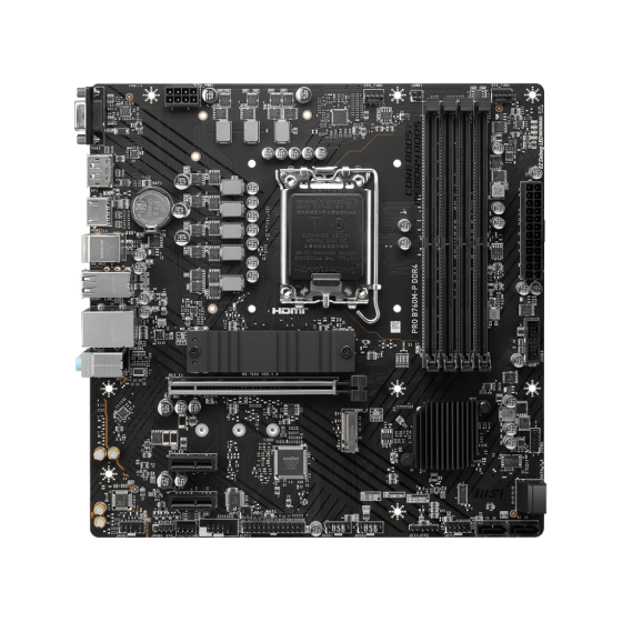 MSI PRO B760M-P DDR4 Motherboard MATX - Supports Intel 12th and 13th Gen Core Processors, LGA 1700,Memory Boost Upto 128GB(DDR4-4800MHz/OC), 1 x PCIe 4.0 x16, 4 x M.2 Gen4/ x4