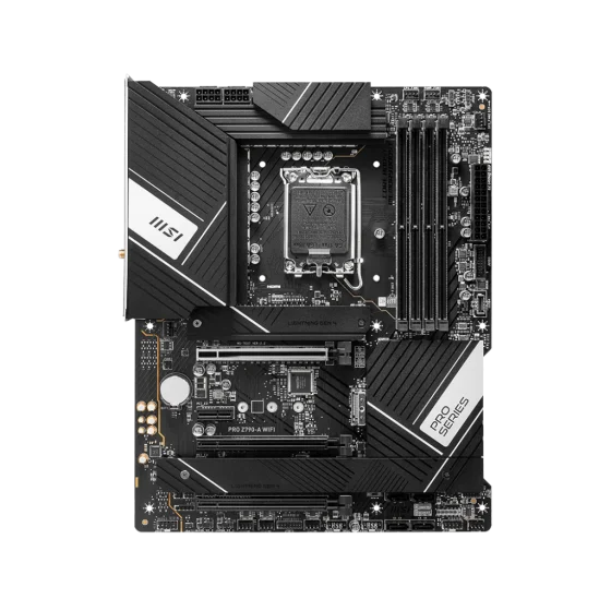 Msi Pro Z790-A WIFI Motherboard Supports 12th/13th Gen Intel Processors, LGA 1700, DDR5, PCIe 5.0, M.2, 2.5Gbps LAN, USB 3.2 Gen2, Wi-Fi 6E, ATX Msi Pro Z790-A WIFI Motherboard Supports 12th/13th Gen Intel Processors, LGA 1700, DDR5, PCIe 5.0, M.2, 2.5Gbps LAN, USB 3.2 Gen2, Wi-Fi 6E, ATX