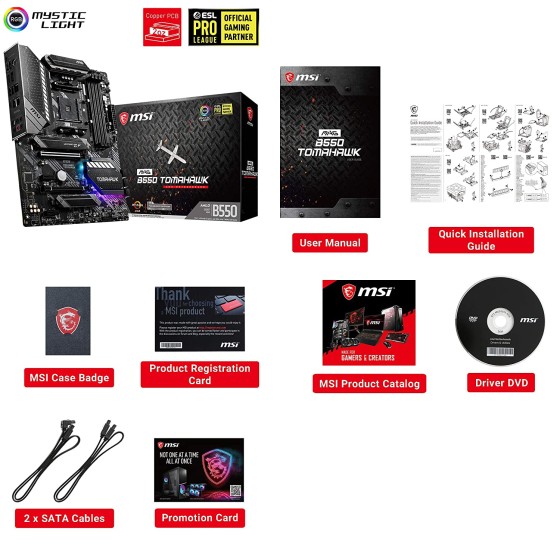 MSI MAG B550 TOMAHAWK AMD AM4 Gaming Motherboard