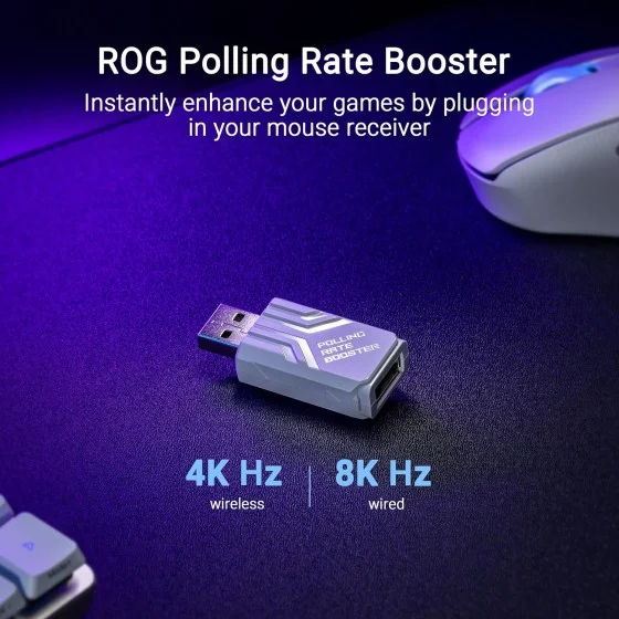 ASUS ROG Keris II Ace Wireless White Gaming Mouse ASUS ROG Keris II Ace Wireless White Gaming Mouse