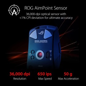 ASUS ROG Keris Wireless AimPoint White Gaming Mouse ASUS ROG Keris Wireless AimPoint White Gaming Mouse