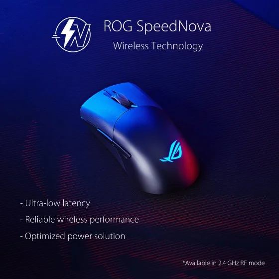 ASUS ROG Keris Wireless AimPoint 36,000 dpi Black RGB mouse ASUS ROG Keris Wireless AimPoint Black lightweight 75-gram wireless RGB gaming mouse features a 36,000 dpi ROG AimPoint optical sensor, tri-mode connectivity, ROG SpeedNova wireless technology, swappable mouse switches, ROG Micro Switches, PBT buttons, RO