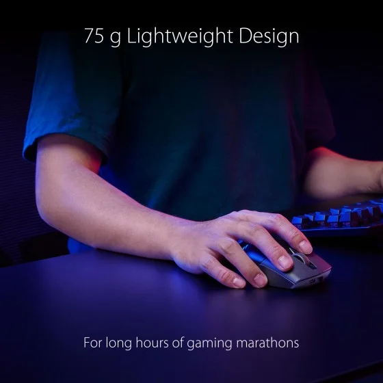 ASUS ROG Keris Wireless AimPoint 36,000 dpi Black RGB mouse ASUS ROG Keris Wireless AimPoint Black lightweight 75-gram wireless RGB gaming mouse features a 36,000 dpi ROG AimPoint optical sensor, tri-mode connectivity, ROG SpeedNova wireless technology, swappable mouse switches, ROG Micro Switches, PBT buttons, RO
