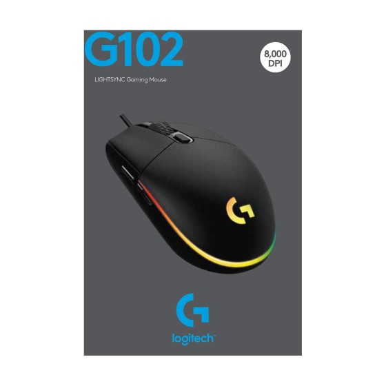 Logitech G102 Lightsync Black 8000 DPI RGB Gaming Mouse Logitech G102 Lightsync Black 8000 DPI RGB Gaming Mouse