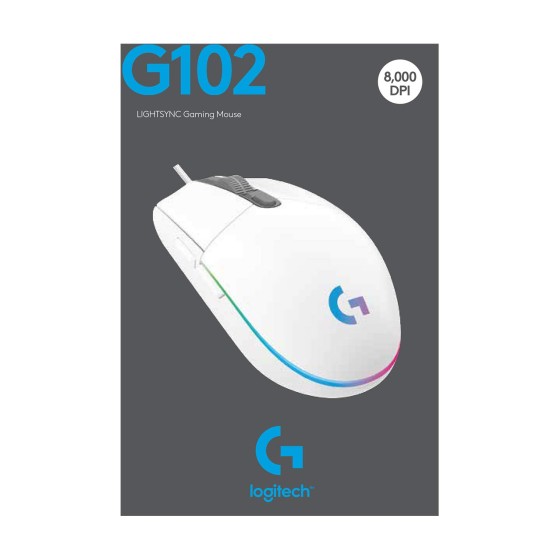 Logitech G102 Lightsync White 8000 DPI RGB Gaming Mouse Logitech G102 Lightsync White 8000 DPI RGB Gaming Mouse